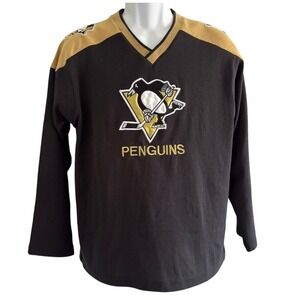 Vtg 90s Mighty Mac Pittsburgh Penguins Mario Lemieux Jersey 66 Youth Sz L‎ NHL